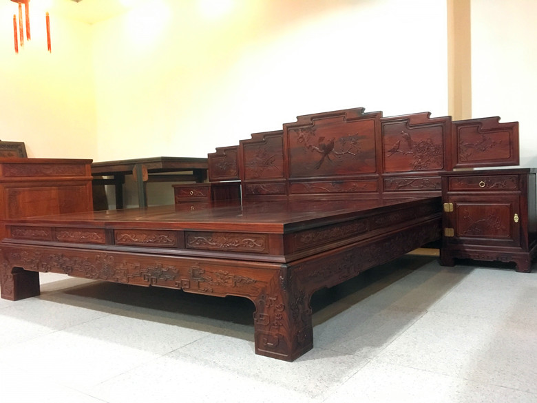 天香倾城黄檀双人床实木卧室家具