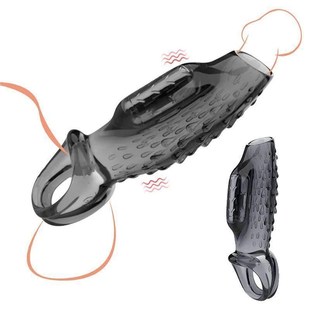 Vibrating Cock Ring Penis Sleeve Condom Girth Enhancer Wider