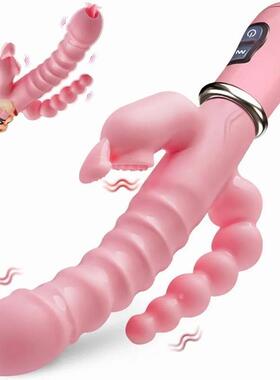 3 In 1 Dildo Rabbit Vibrator Tongue Licking Anal Sex Toys