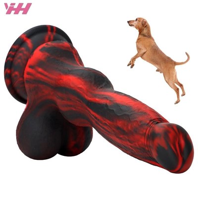 Soft Dog Penis With Suction Cup Big Dildo Anal Plug Colored