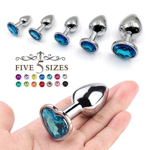 1Pcs,Metal Anal Plug With Gem Base,Beginner To Expert,5 Size