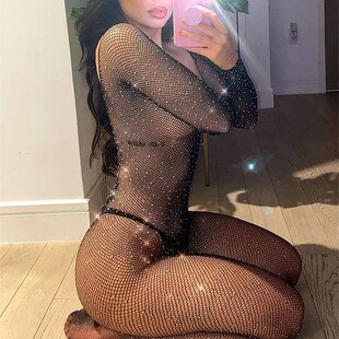 Hot Sexy Fishnet Bodysuit Hollow Out Erotic long sleeve