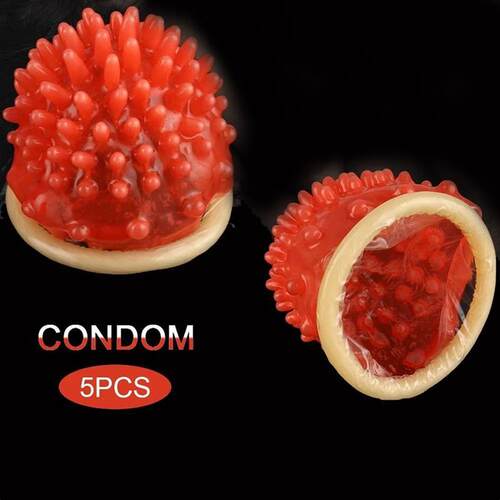 5 Pcs/Massage Condoms for Men Sex Products Dotted Spike Late