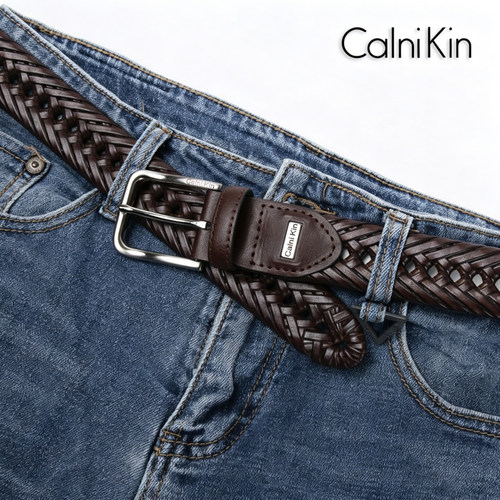 CalniKin男士编织腰带牛皮休闲潮