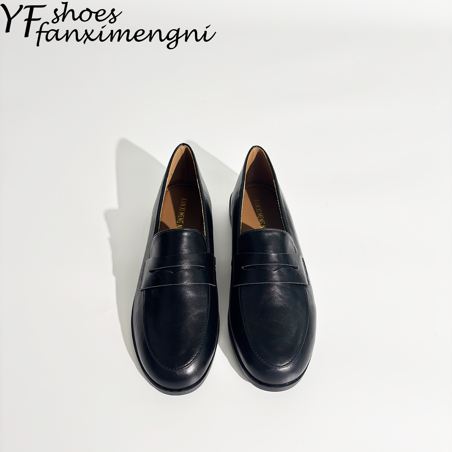 学院风软底黑色小皮鞋女