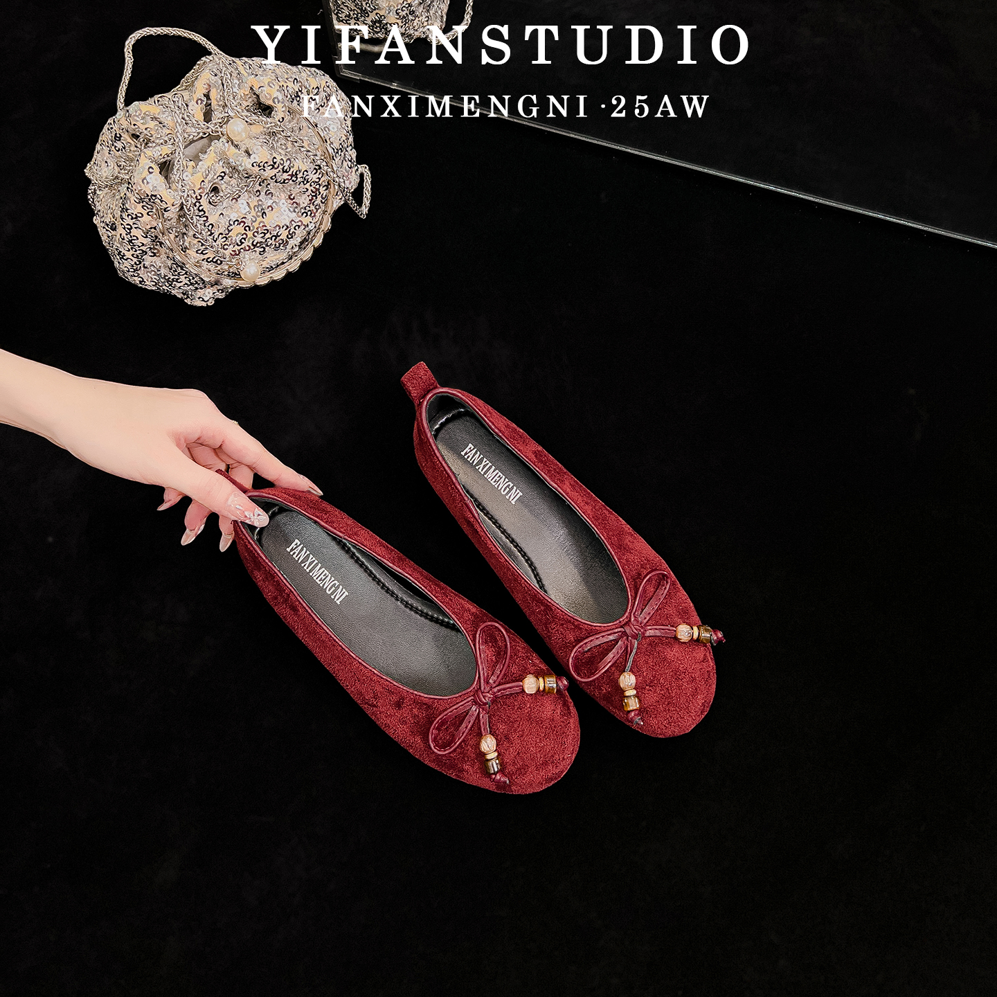 羊皮版~浅口法式红色单鞋女2025年新款秋季内增高复古玛丽珍女鞋