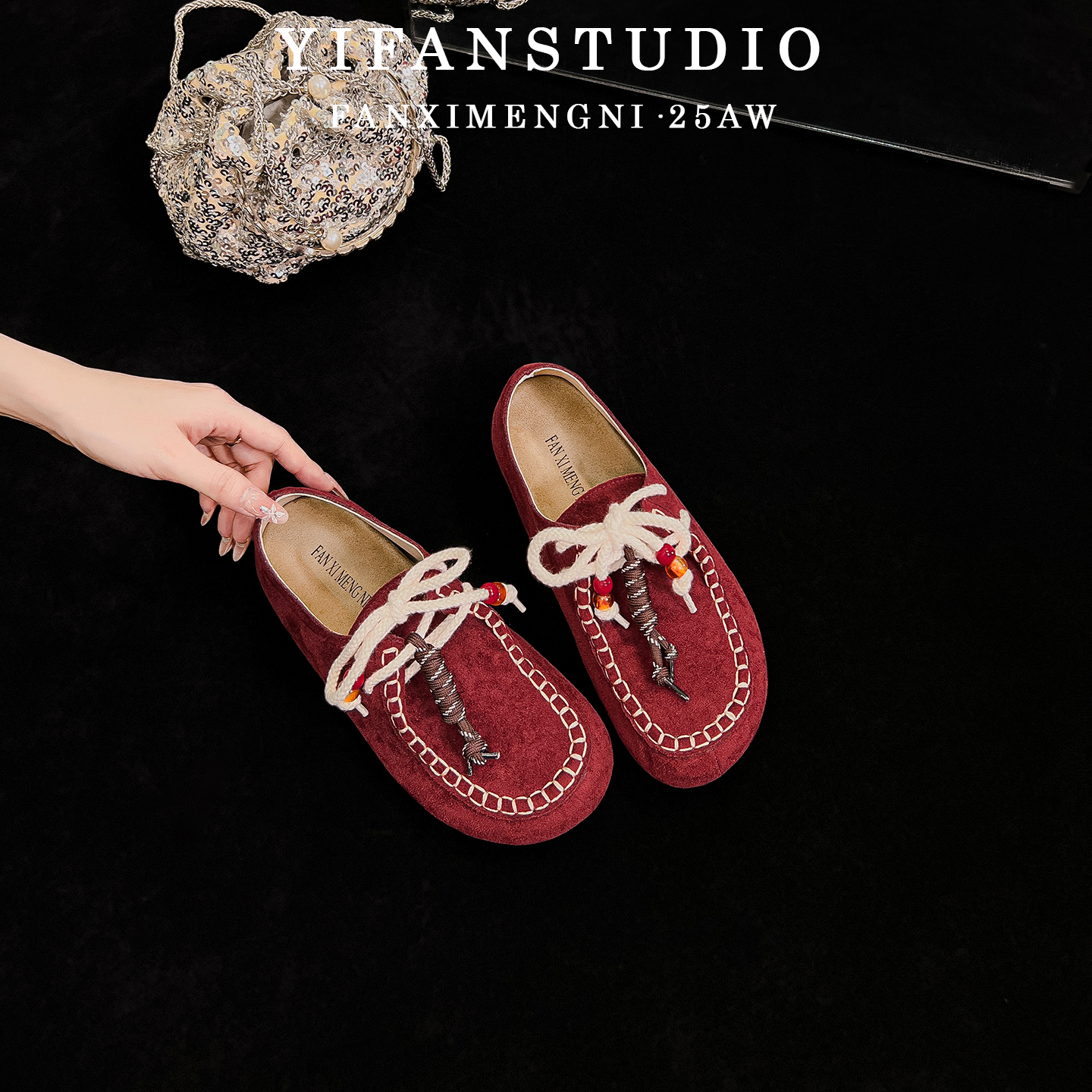 英伦风乐福鞋女2025年新款秋冬内增高圆头单鞋女厚底勃肯鞋袋鼠鞋