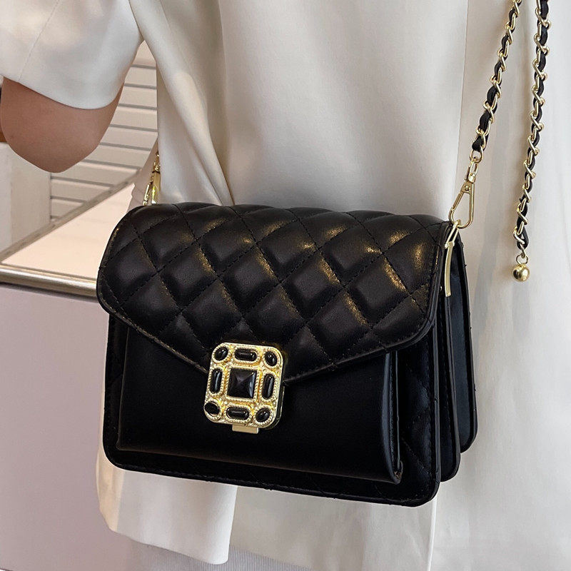 时尚菱格链条包包女2025新款高级感小众ins百搭斜挎包女包单肩包