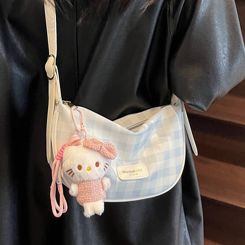 时尚设计感小众月牙包包女2025新款女士简约休闲大容量斜挎饺子包