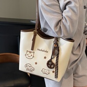 高级感大容量包包女夏新款 潮时尚 托特包撞色刺绣通勤包女士单肩包