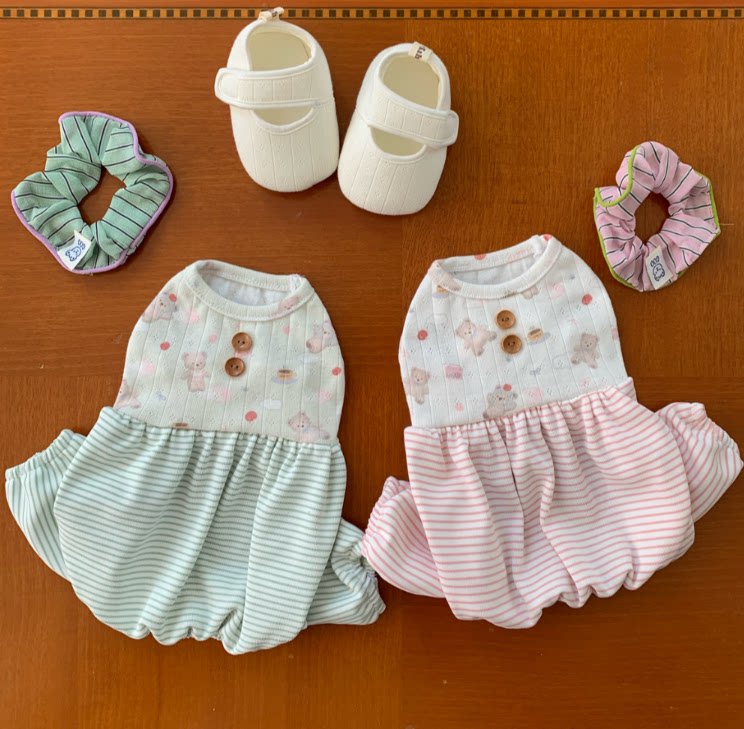 预定 韩国可爱狗狗猫咪超柔软居家无袖灯笼裤泰迪比熊马尔济斯