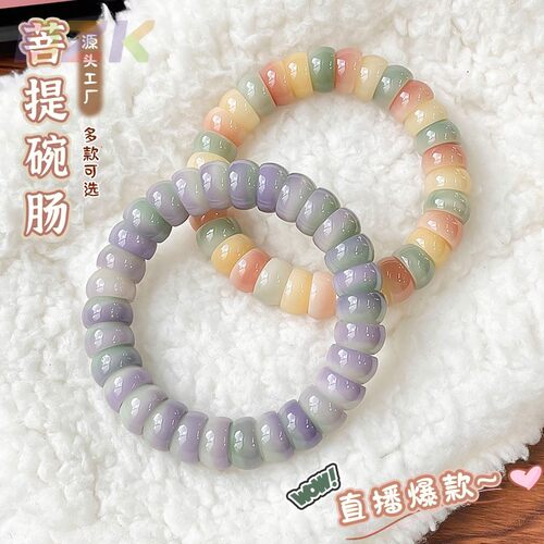 精品雕刻碗肠菩提根手串解压盘玩高抛菩提子绕指柔文玩手链高端k3