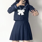 正统日系雪花刺绣JK制服学院风长袖 学生水手服校服班服软妹套装