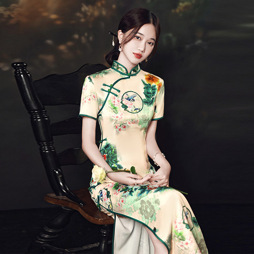 清新优雅旗袍夏长款时尚改良年轻
