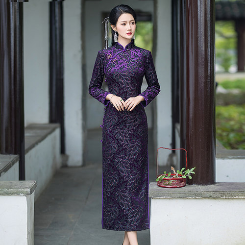 加绒加厚保暖旗袍秋冬中年妈妈装