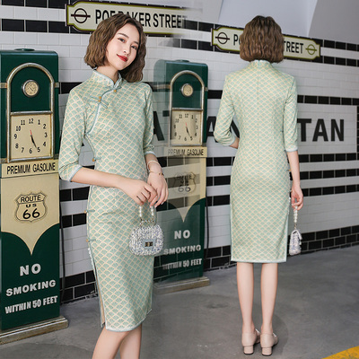 麂皮绒秋少女优雅旗袍国风