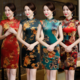 高档金丝绒旗袍中长款秋季2025混新款女改良版短款连衣裙高端大气