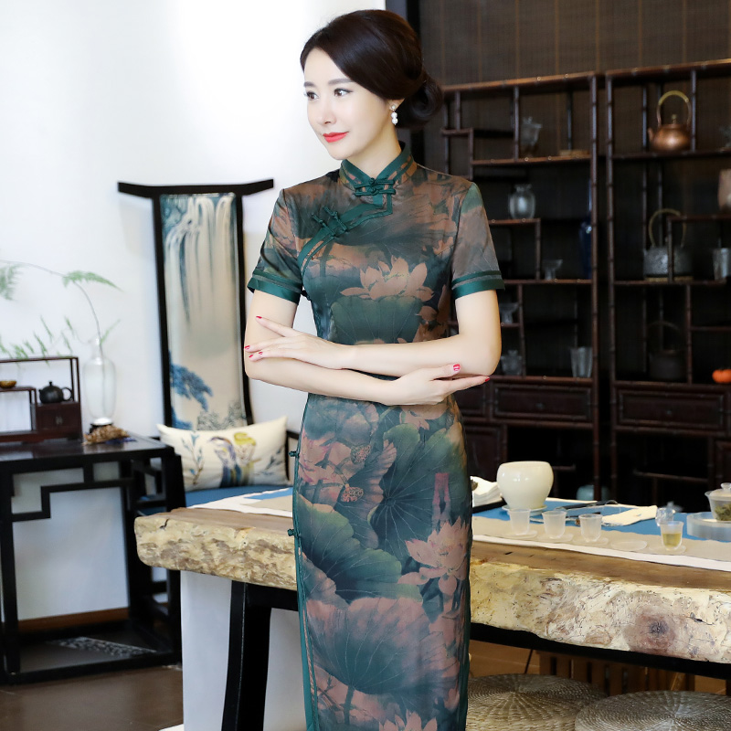 礼服春秋季女士老上海香云纱旗袍