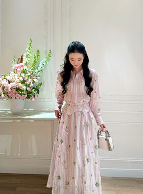 Zwinnie/詹维尼【女明星定制】重工钉珠小蛮腰衬衫莱赛尔纤维套装
