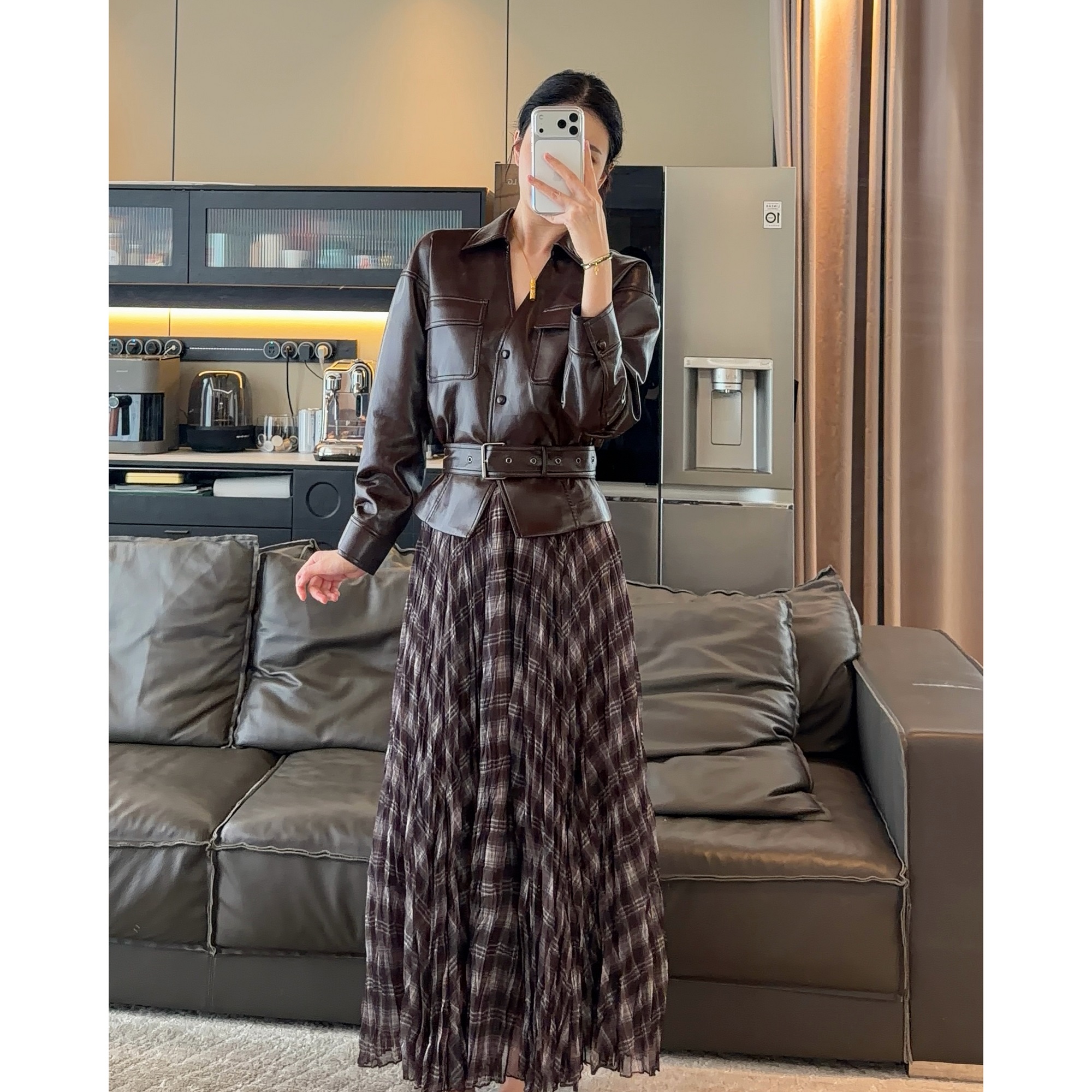 Zwinnie/詹维尼【沙漏腰皮衣】高级感秋冬皮衣 GYS2025109