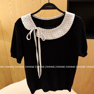 Zwinnie 蝴蝶结短袖 波点娃娃领 WGX202602 詹维尼