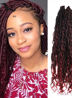 非洲脏辫钩针发假发faux locs crochet curly braids hair 18inch