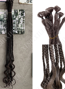 新款非洲脏辫假发三股辫钩针发彩色接发75厘米Goddess braid locs