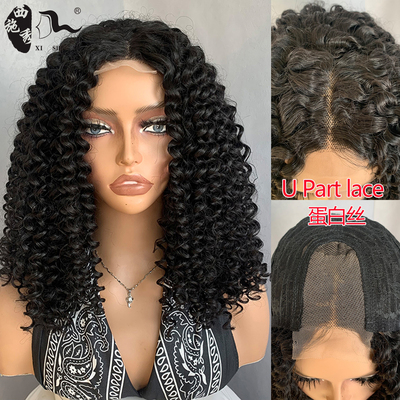 非洲短卷发蕾丝头套假发蛋白丝