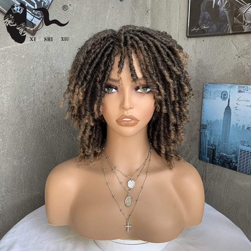 Synthetic dreadlocs curly hair wig Faux locs非洲黑人假发头套