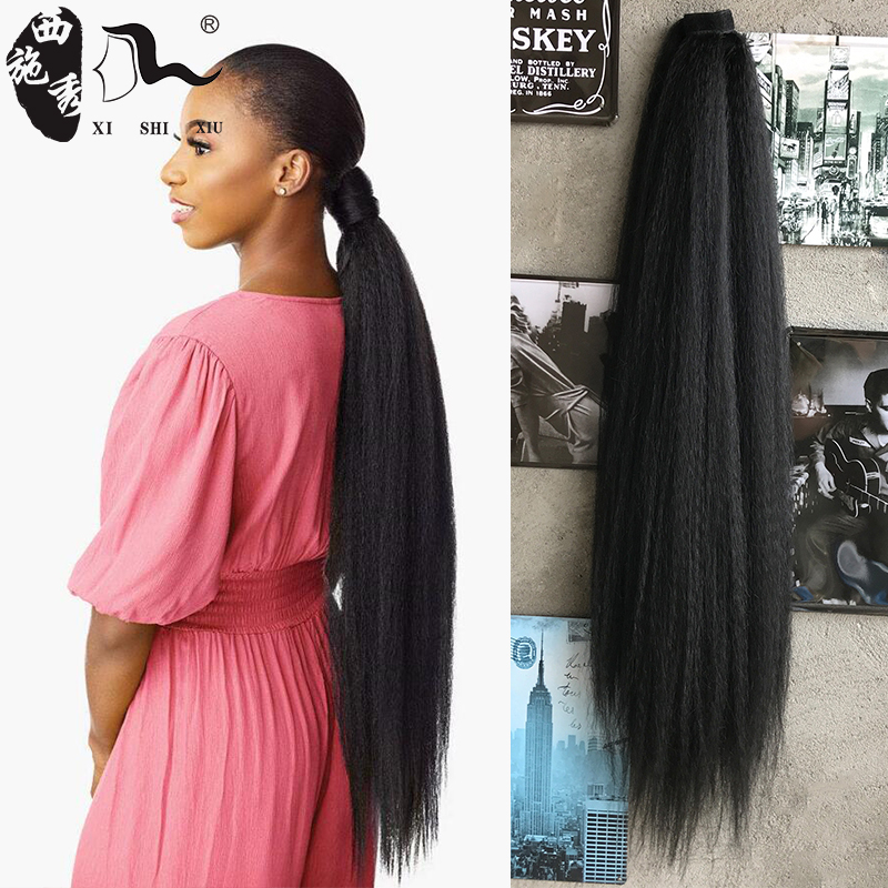 西施秀馬尾辮子玉米須魔術貼30寸