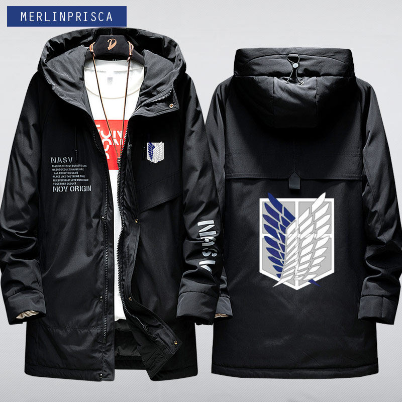 进击的巨人动漫周边男女外套自由之翼调查兵团宽松流行羽绒服ne