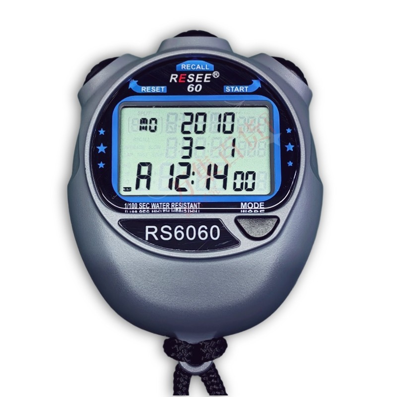 锐赛RS6060秒表10 30 60 120道静音开关机功能计时工具比赛计时器
