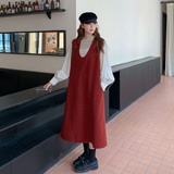 【新品】新年战袍烫钻呢料背心裙货号7018-P150-K208，女装连衣裙，2C302