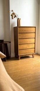 缅甸柚木斗柜实木五斗柜卧室储物柜北欧收纳柜客厅电视柜边柜