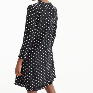 木耳边真丝双绉连衣袖 清货 美系j家