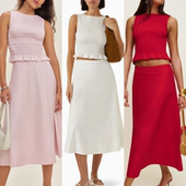 套装 有机棉 两件套 套裙 打揽上衣 半身裙