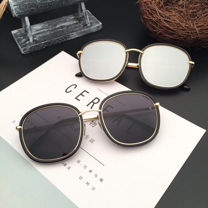 张曦予同款韩国网红墨镜偏光太阳眼镜男女潮人大圆框圆脸彩膜自拍