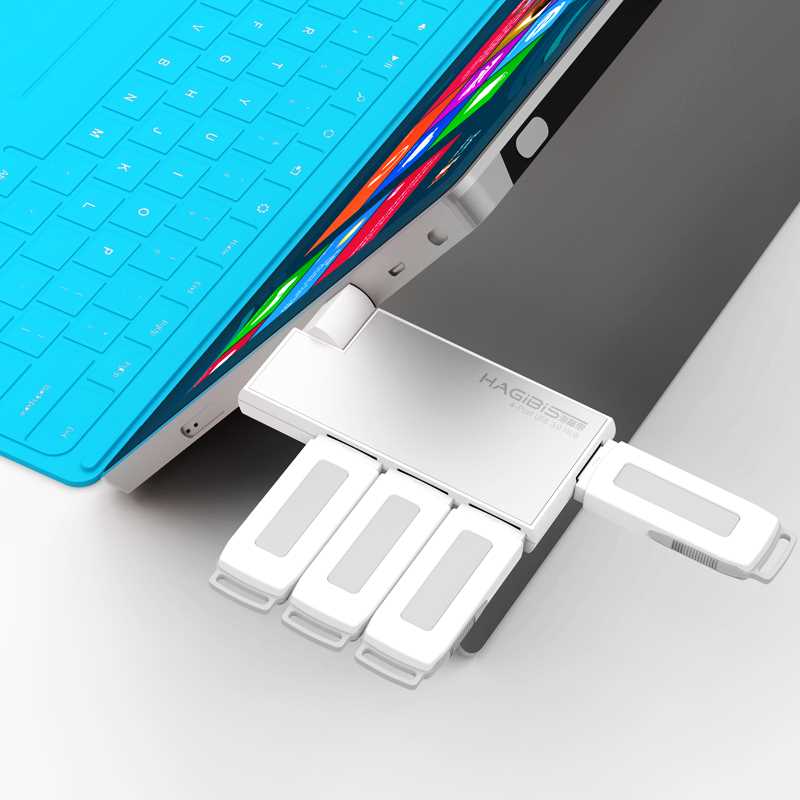 海备思usb3.0分线器一拖四hub集线电脑笔记本多孔扩展可180度旋转