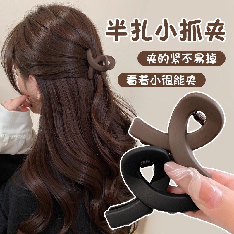 简约半扎发小抓夹女2025新款侧边刘海夹短发过渡期神器盘发夹头饰