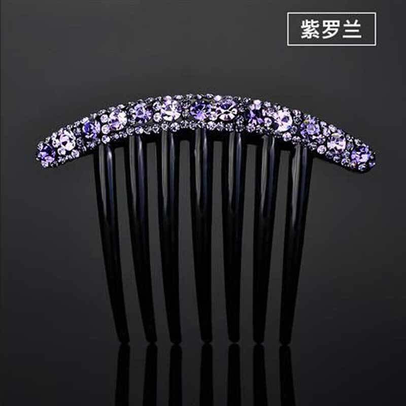 网红发梳插梳时尚百搭发夹后脑勺头饰女士盘发器气质时尚水钻叉梳