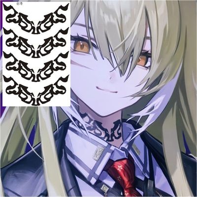 手游 明日方舟 cos忍冬纹身贴脖子贴纸 漫展拍照二次元周边