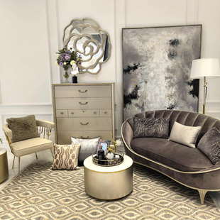 美克轻奢美家法式布艺沙发弗朗西斯卡双人沙发长椅脚踏客厅家具