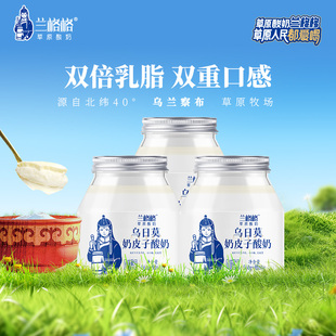 兰格格乌日莫奶皮子酸奶620g内蒙古浓稠奶大瓶装 草原酸奶