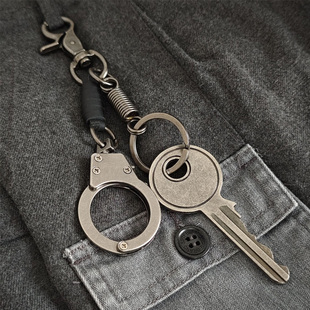 高级复古编织手铐钥匙扣单挂腰链裤链男cleanfit风小众配饰挂饰