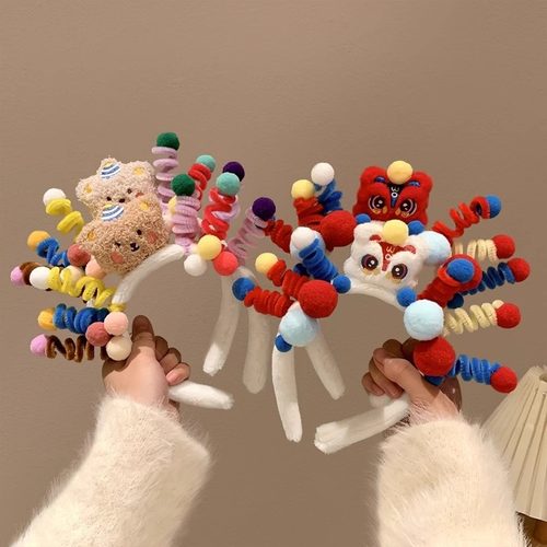 中国风醒狮趣味毛绒发箍