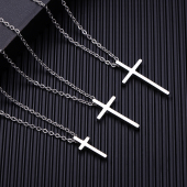 十字架项链男款 百搭嘻哈情侣吊坠毛衣链美式 hiphop项链不掉色配饰