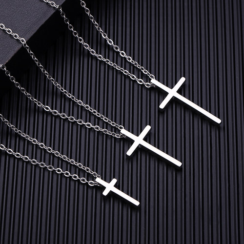 复古十字架吊坠项链男不掉色