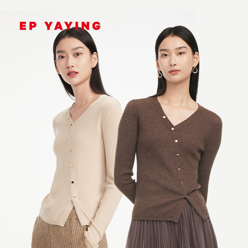 [牦牛绒]EP YAYING雅莹女装 斜门襟设计感针织衫 商场同款9907A
