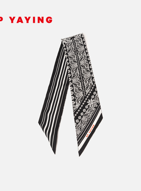 EP雅莹围巾 真丝飘带双面国风印花长条丝巾搭配发带 25新款ZP01C