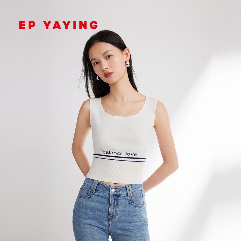 [唐嫣同款]EP雅莹女装 三醋酸针织运动背心 2023商场同款9036A